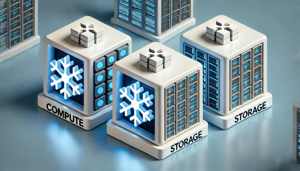 Separate block models representing compute and storage layers.