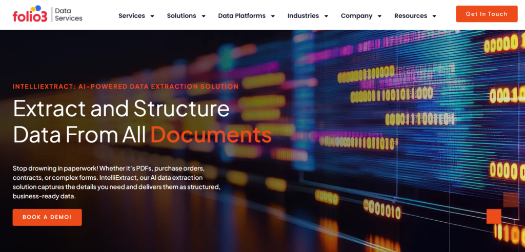 Folio3 Data Real-Time AI Data Extraction